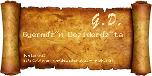 Gyermán Dezideráta névjegykártya